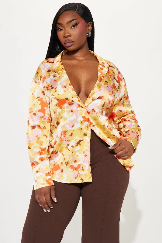 Everything I Need Satin Shirt - Multi Color