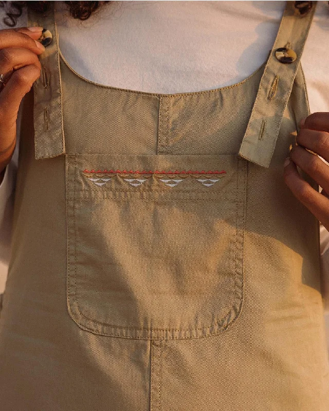 Faye Organic Cotton Overalls - Biscuit