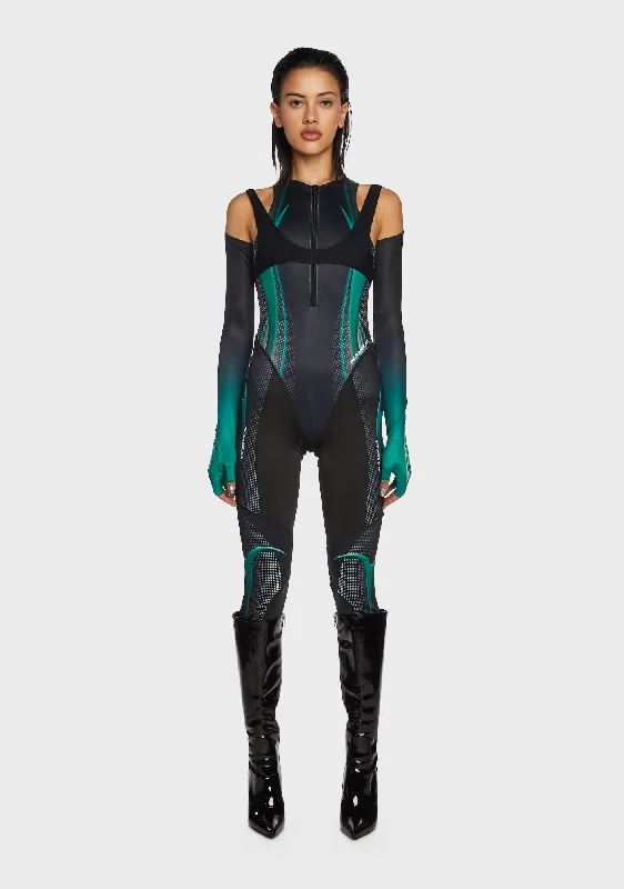 Full Racer Jumpsuit With Detachable Sleeves