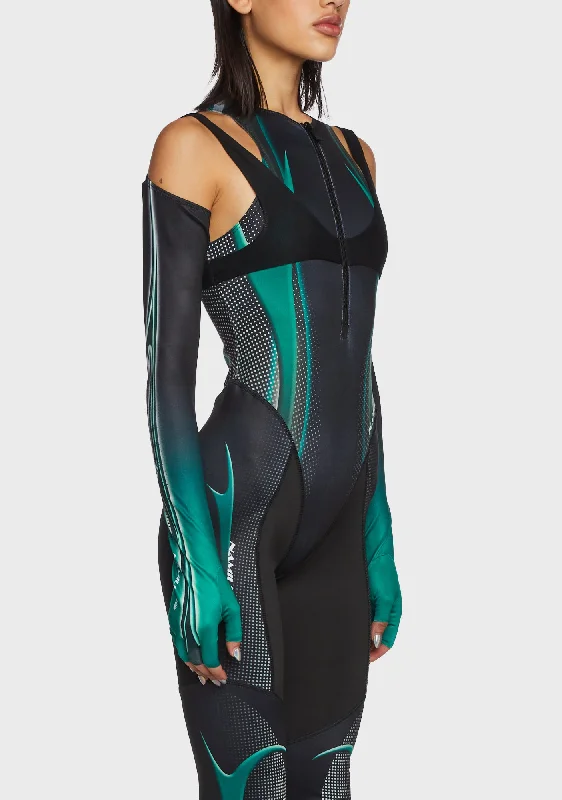 Full Racer Jumpsuit With Detachable Sleeves