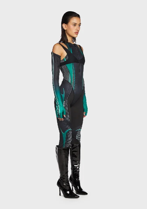 Full Racer Jumpsuit With Detachable Sleeves