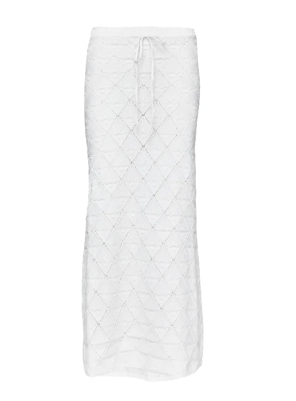 Giulia Knit Maxi Skirt White