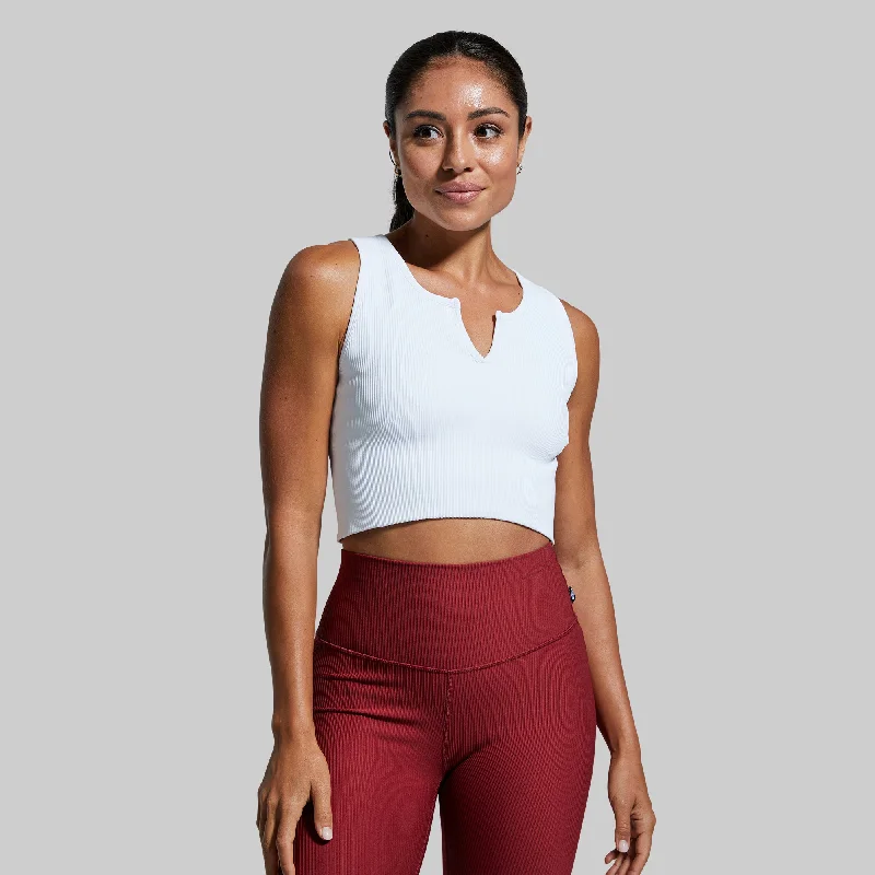 Good to Go Seamless Crop Tank (White)