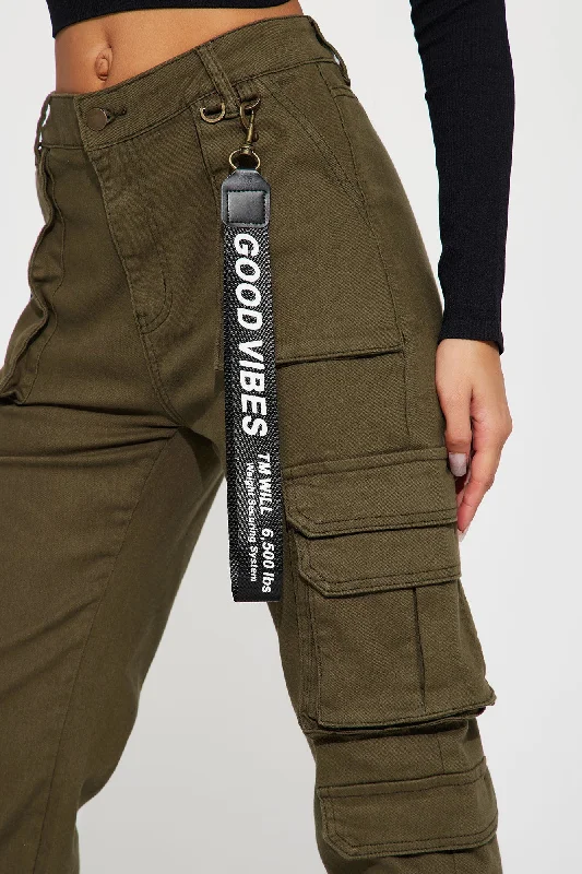 Good Vibes Cargo Jogger - Olive