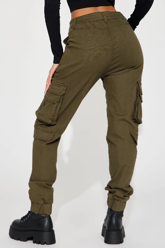 Good Vibes Cargo Jogger - Olive