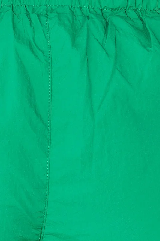 Green Cargo Parachute Pants