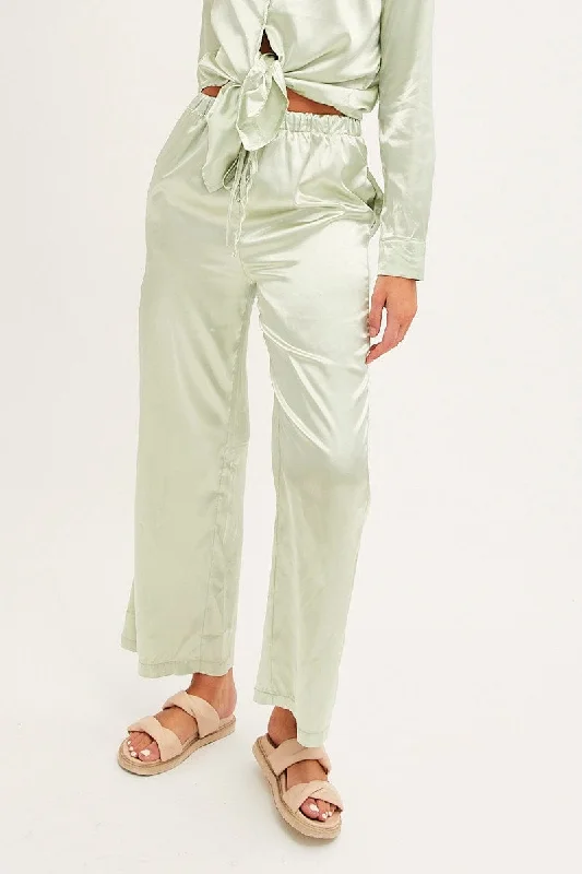 Green Wide Leg Pants