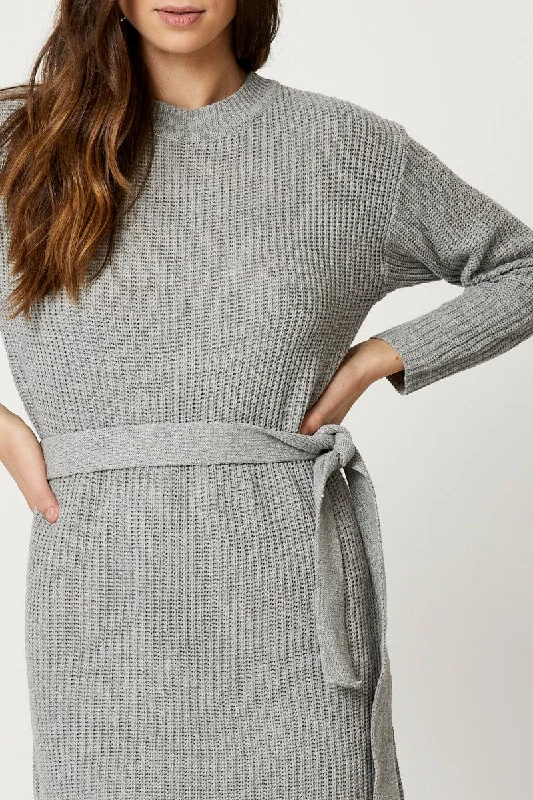 Grey Knit Dress Mini