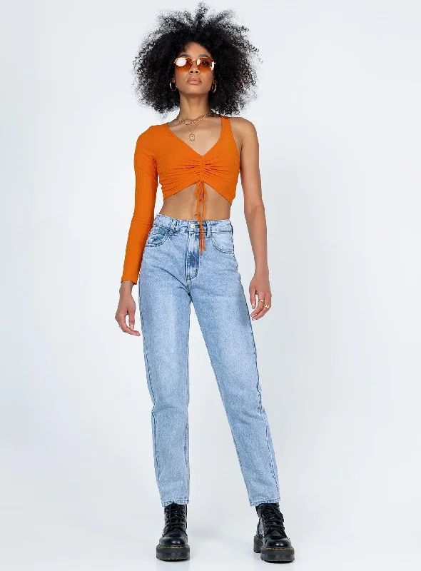 Harlow Long Sleeve Top Orange