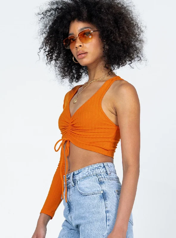 Harlow Long Sleeve Top Orange