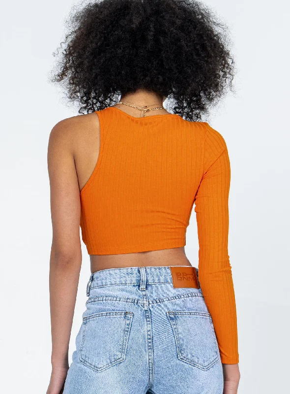 Harlow Long Sleeve Top Orange