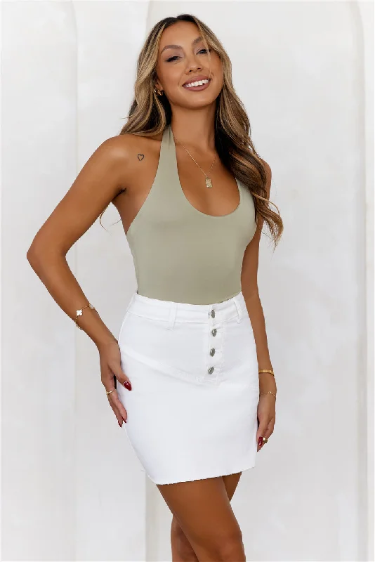 HELLO MOLLY BASE Going Viral Halter Top Sage