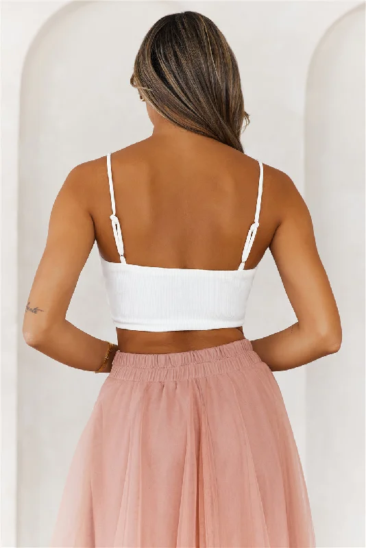 HELLO MOLLY Daylight Parties Crop Top White