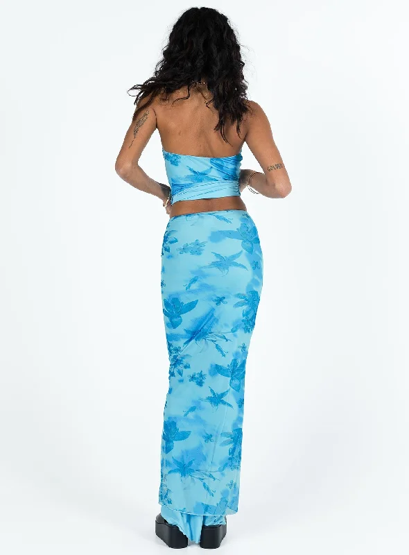 Hillcrest Floral Maxi Skirt Blue