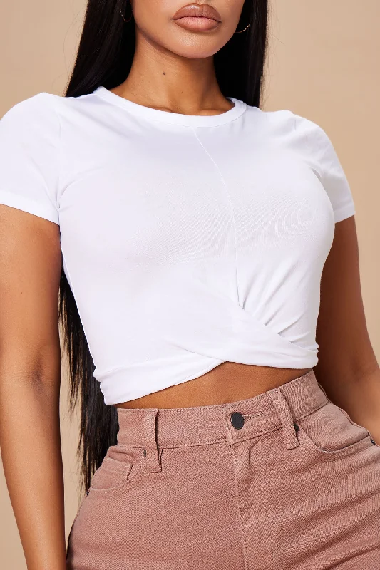 Holly Twist Front Tee - White