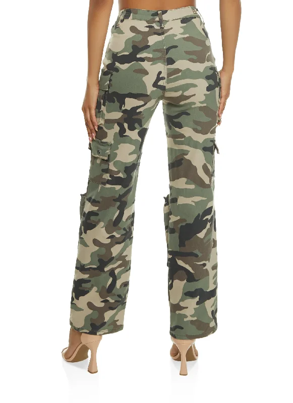 Camo High Waisted Cargo Pants