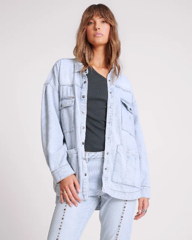 HUSTLER LONGLINE DENIM JACKET