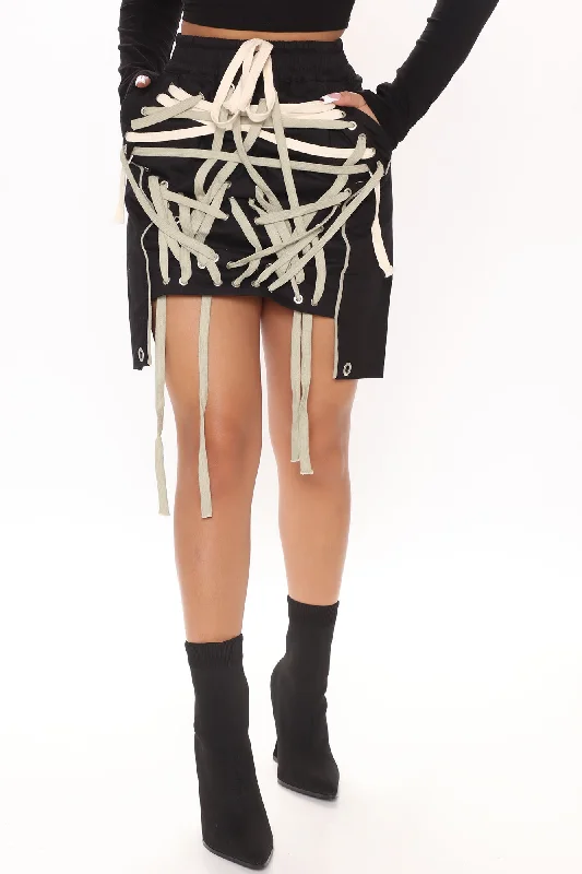 In A Entanglement Mini Skirt - Black