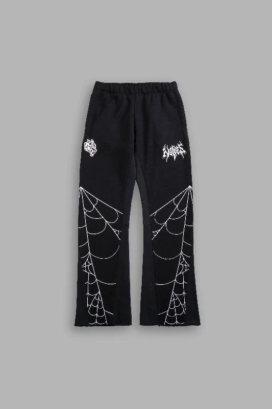 In Our Web Flare Sweat Pants in Black