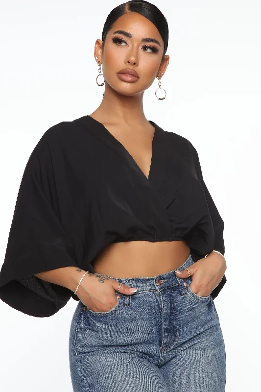 It Must V Plunging Top - Black