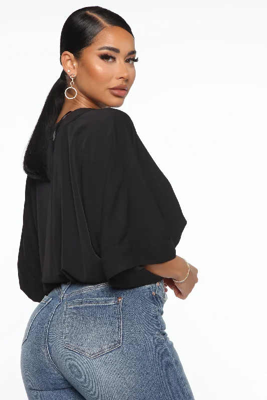 It Must V Plunging Top - Black