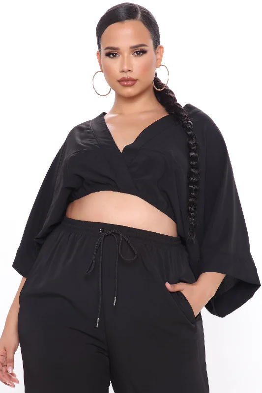 It Must V Plunging Top - Black