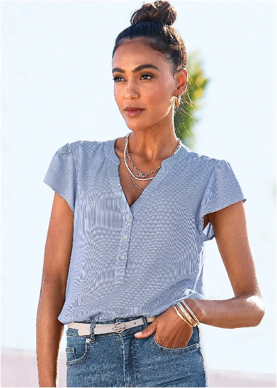 Button-down top - Blue