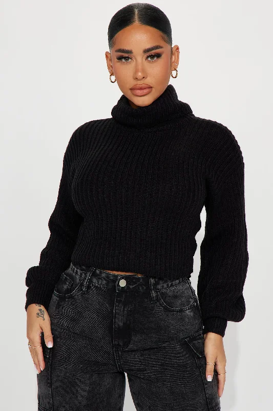 Jaylaani Sweater Top - Black