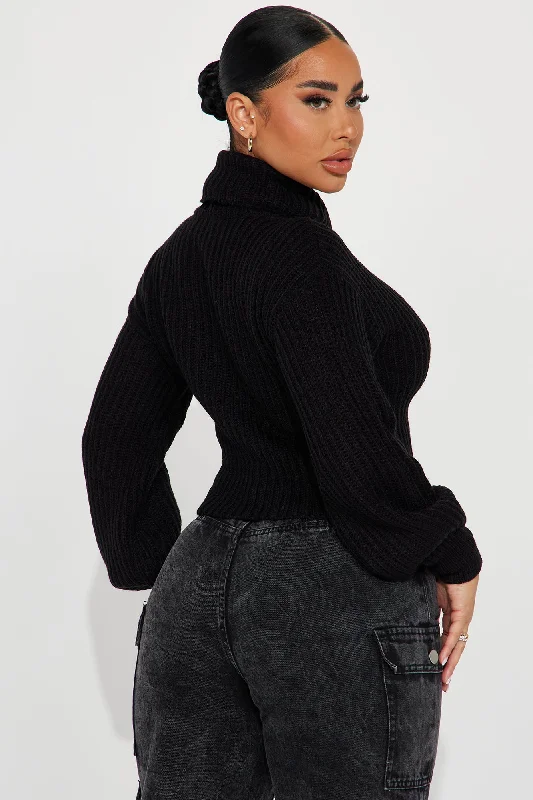 Jaylaani Sweater Top - Black