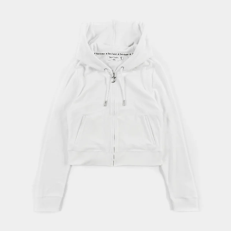 OG Bling Velour Womens Hoodie (White)