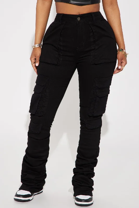 Just Like That Cargo Stacked Pant - Black