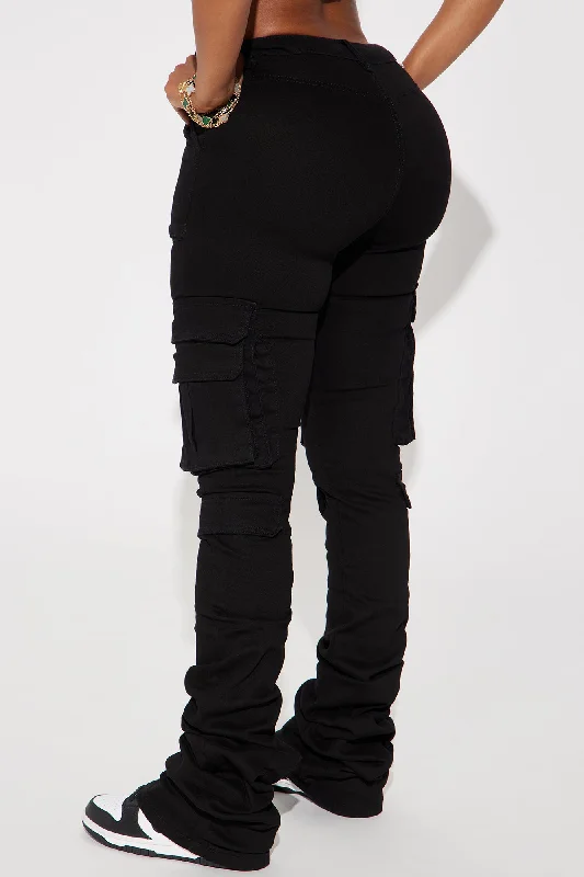 Just Like That Cargo Stacked Pant - Black