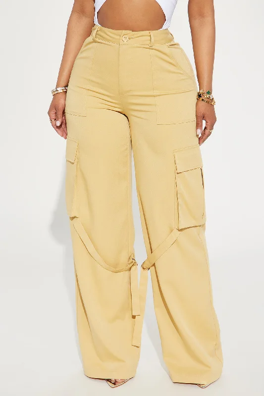 Justine Strappy Wide Leg Cargo Pant - Mustard