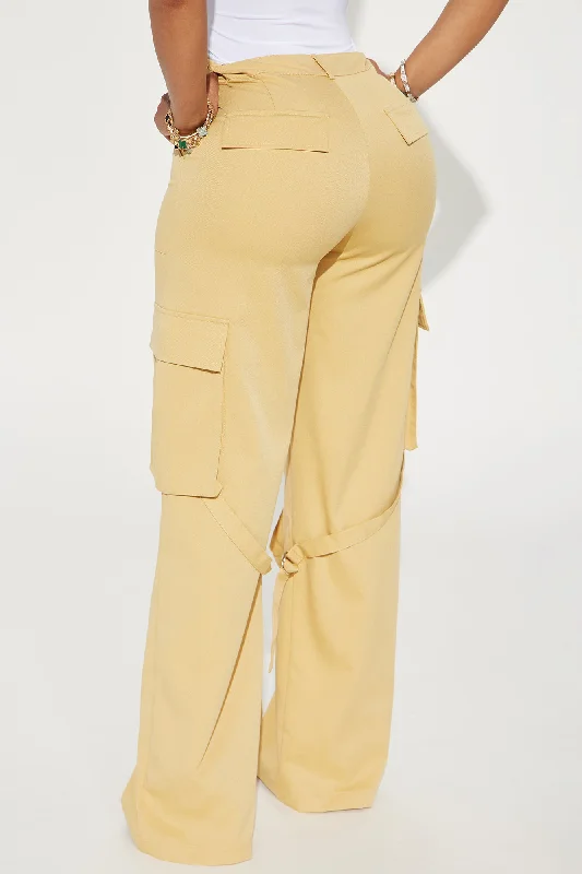 Justine Strappy Wide Leg Cargo Pant - Mustard