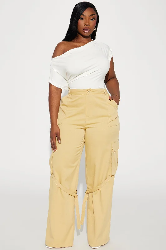 Justine Strappy Wide Leg Cargo Pant - Mustard