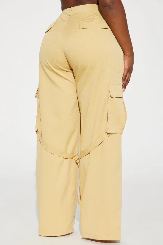 Justine Strappy Wide Leg Cargo Pant - Mustard