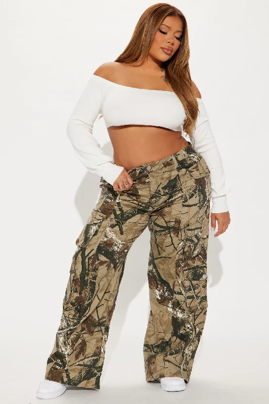 Kaitlyn Camo Cargo Pant - Khaki/combo