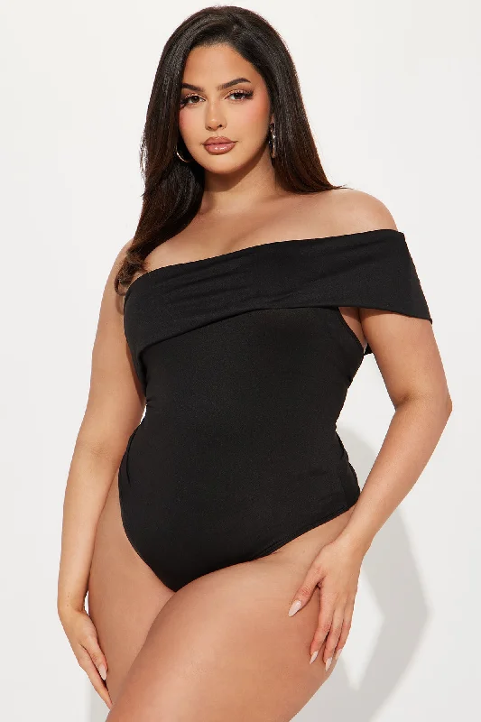 Kendall Off Shoulder Bodysuit - Black