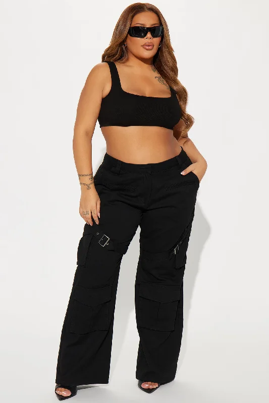 Klesis Wide Leg Cargo Pant - Black