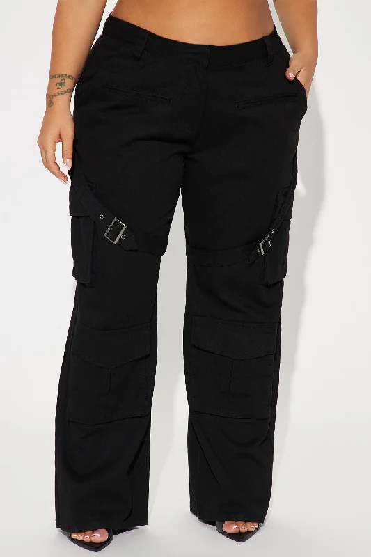 Klesis Wide Leg Cargo Pant - Black