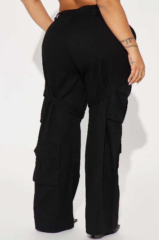 Klesis Wide Leg Cargo Pant - Black