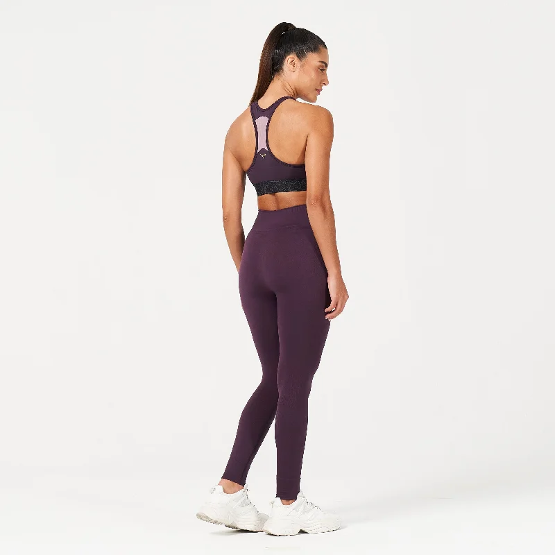 LAB360° Seamless Cuffed Leggings - Plum Perfect