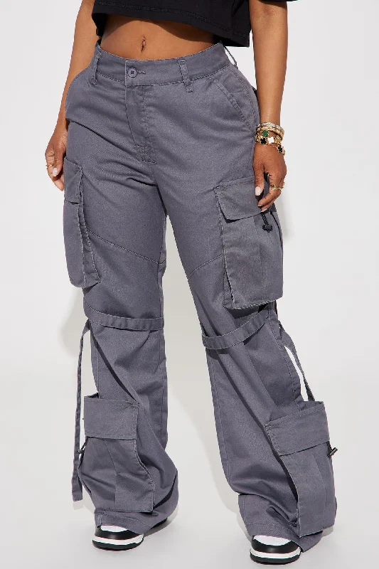 Level You Up Cargo Pant - Charcoal