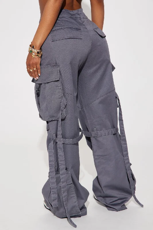 Level You Up Cargo Pant - Charcoal