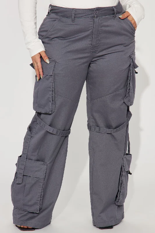 Level You Up Cargo Pant - Charcoal