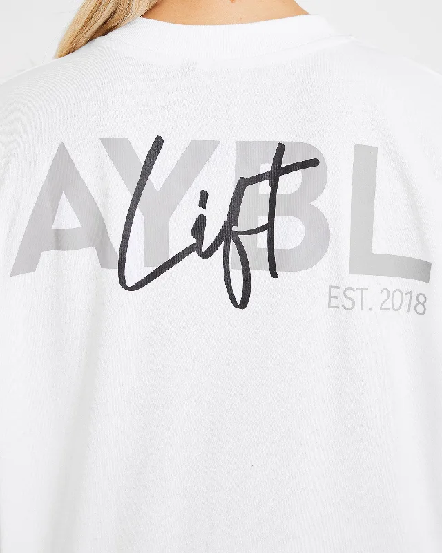 Lift Graphic Oversized T Shirt - White