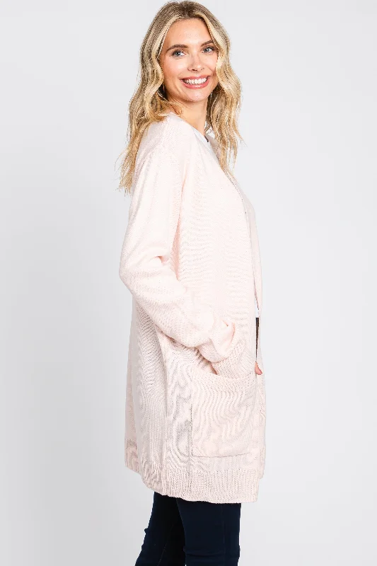 Light Pink Front Pocket Cardigan