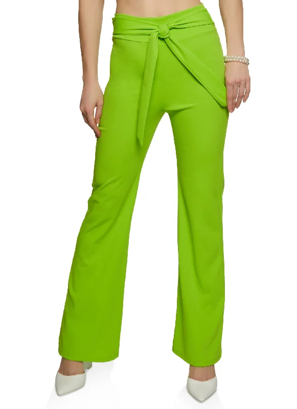 Knot Front Wide Leg Pants