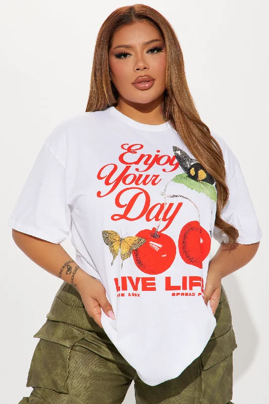 Live Life Graphic Tshirt - White