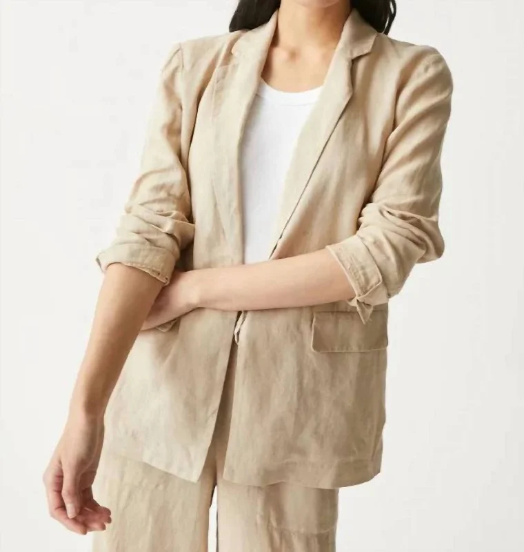 Lottie Single Breasted Blazer In Natural